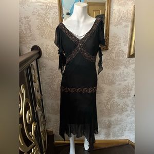Elegant black silk Sue Wong dress